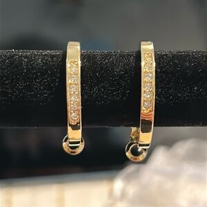 Gold Tone Rhinestone Earrings
